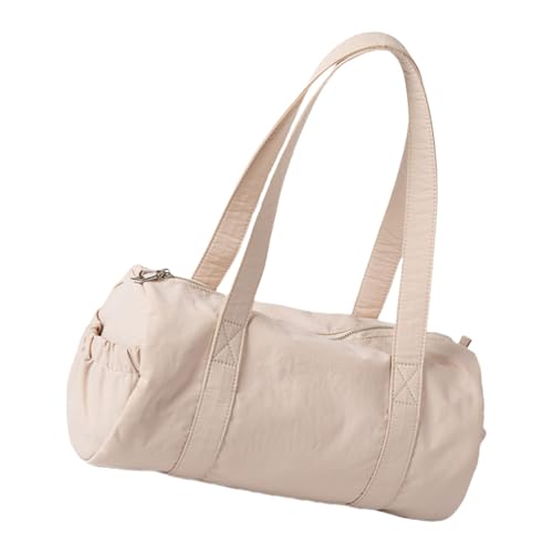 KAHDGSS Mode Runde Röhrchenhand Handtasche Casual Nylon Umhängetasche Damen Feste Farbzylinder Achselbeutel Geldbörse Für Tägliche Verwendung Multifunktionaler Speichertange von KAHDGSS