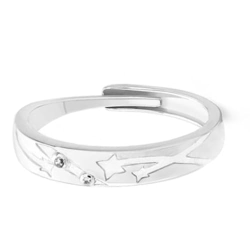 KAHDGSS Moderne Einfache Paarringe Stilvolle Unisex Ringe Moderne Opeinein Edelstahl Für Den Täglichen Tag Verstellbar von KAHDGSS