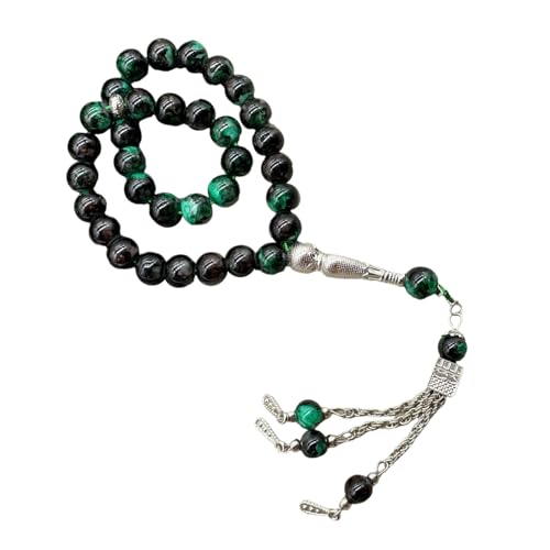 KAHDGSS Modernes Gebet Perlenarmband 33 Glasharzperlen Spirituelle Mode Accessoire Bequemes Armband Für Männer Und Frauen Glätte Polierte Meditationsperlen von KAHDGSS