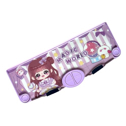 KAHDGSS Multifunktionales Federmäppchen mit Spitzer, Lineal, Radiergummi, Fingerband, Schere, Schüler, Kinder, Schulbedarf für Kinder, Multifunktions-Federmäppchen, B von KAHDGSS