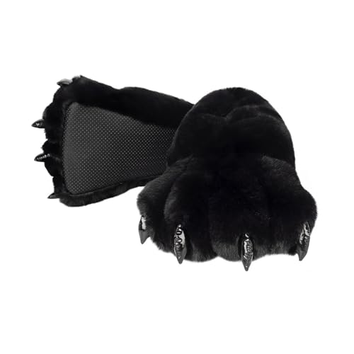 KAHDGSS Pelzy Animal Claw Paws Hausschuhe Gemütliche Plüsch Slipper Fun Halloween Cosplay Kostümhaus Schuhe Schuhschuhe Neuheit Paws Fuzzy Warm Warm Supfer von KAHDGSS
