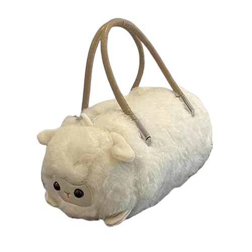 KAHDGSS Plüsch Umhängetasche Für Frauen Weicher Fuzzy Schulterbetrieb Mit Oberen Modische Satchel Crossbody Handtasche Plüschhandtasche von KAHDGSS