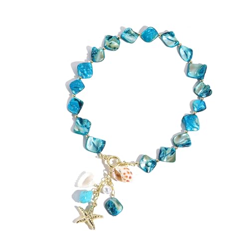 KAHDGSS Praktische Handgefertigte Unregelmäßige Halskette Natürlicher Strand Themen Schmuck Tragbare Robuste Kette Elegante Geschenke Ideen Natural Shell Schmuck von KAHDGSS