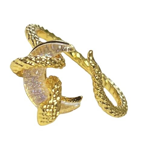 KAHDGSS Praktische Stabile Legierung Offene Ringe In Serpentinen Form Mit Moon Detail Mode Accessoire Für Moderne Damen Damen Elegant Open Band von KAHDGSS