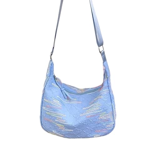 KAHDGSS Regenbogen Gestreifte Crossbody Tasche Für Mädchen Zarte Und Einzigartige Ungezwungene Schultertasche Satchel Geeignet Für Verschiedene Anlässe Einzigartige Modeschule von KAHDGSS