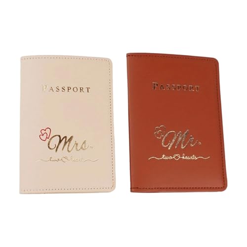 KAHDGSS Reisepasshüllen für Paare, Flitterwochen, Hochzeit, Reisen, unverzichtbar, weiches PU-Leder, für Damen und Herren, 2 Stück, Cfand Kh, Love version, Mass Beauty von KAHDGSS