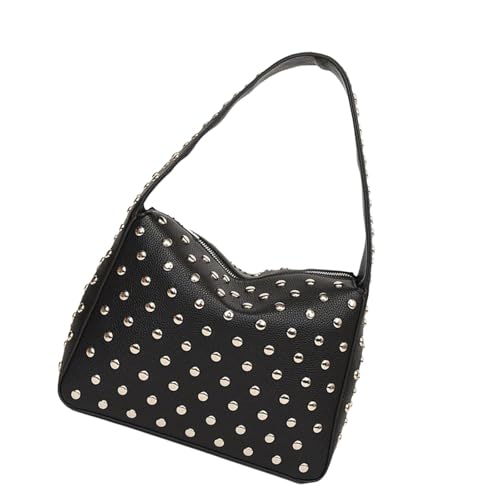 KAHDGSS Retro Punk Stile Kleine Besetzte Umhängetasche PU Leder Geldbeutel Für Stilvolle Frauen Kleine Handtasche Single Gurt Unterarm Beutel PU Leder Handtasche von KAHDGSS