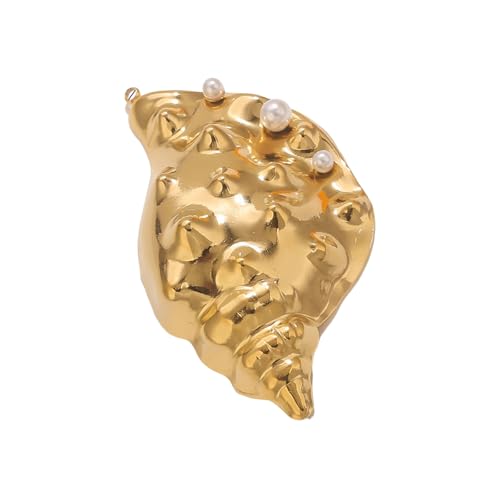 KAHDGSS Robuster Edelstahl Beach Thema Starfishes Muschel Halskette Anhänger Für Frauen Beach Schmuck von KAHDGSS