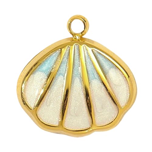 KAHDGSS Robuster Edelstahl Beach Thema Starfishes Muschel Halskette Anhänger Für Frauen Beach Thema Schmuck Schmuck von KAHDGSS