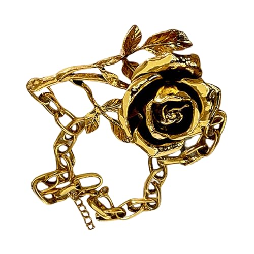 KAHDGSS Schöne 24K Gold Rose Anhänger Halskette Mode Accessoire Für Frauen Tragbar Für Jubiläen Und Besondere Veranstaltung Besonderer Anlass Schmuck von KAHDGSS