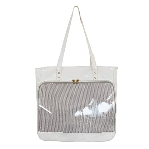 KAHDGSS Schulstudentische Umhängetasche Ita Bag Japanische Reißverschluss Große Handtasche Mit Klarem Fenster Für Anime Abzeichen Pin Display Animes Cosplay Handtasche von KAHDGSS