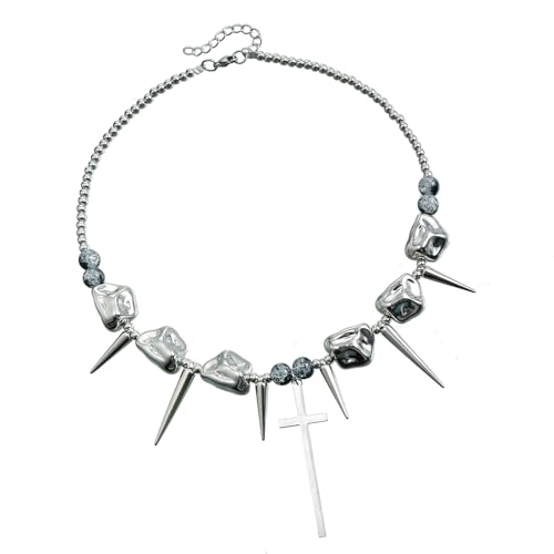 KAHDGSS Spikes Halskette Retro Party Accessoire Hip Hop Halskette Musikfestival Accessoire Harz Und Legierungsstruktur Für Man Punk von KAHDGSS