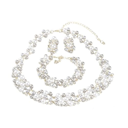 KAHDGSS Statement Schmuckset Ketten Halskette Armband Anhänger Ohrringe Birdal Schmuck Set Perfekt Für Hochzeiten Und Partys Fallen Ohrringe von KAHDGSS