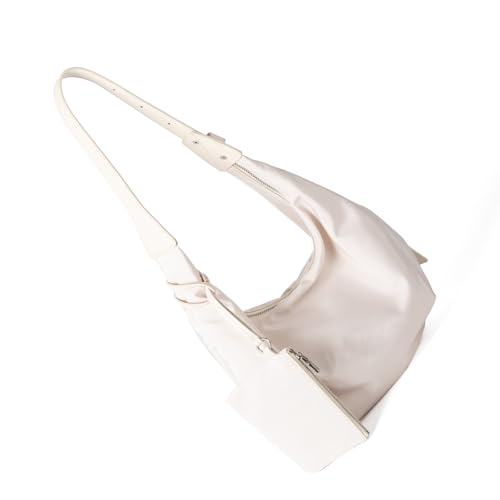 KAHDGSS Stilvolle Feste Farbe Nylon Crossbody Bag Leichte Achselhalterung Mit Mehreren Taschen Frauen Täglich Essentielle Tasche Praktische Nylon Crossbody Geldbörse von KAHDGSS