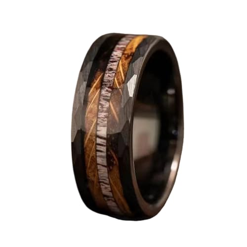 KAHDGSS Stilvolle Geometrische Ringe Schmuck Zeitgenössische Polygonale Ringe Accessoire Mit Holzakzent Für Modeliebhaber Männer Und Frauenring von KAHDGSS