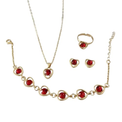 KAHDGSS Stilvolle Kristallherzherde Ohrring Bequeme Verschleiß Herzarmband Legierungstextur Geeignet Für Dating Und Gelegenheitsveranstaltung Modischer Schmuck Für Frauen von KAHDGSS