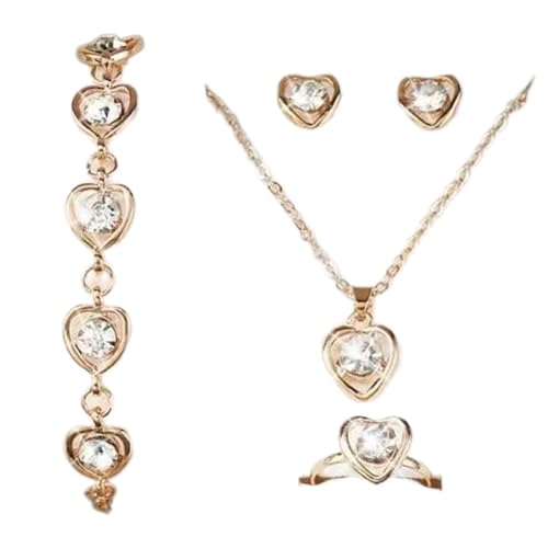 KAHDGSS Stilvolle Kristallherzherde Ohrring Bequeme Verschleiß Herzarmband Legierungstextur Geeignet Für Dating Und Gelegenheitsveranstaltung Modischer Schmuck Für Frauen von KAHDGSS