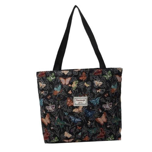 KAHDGSS Stilvolle Leinwand Handtasche Für Den Täglichen Gebrauch Mode Unterarm Taschen Geräumige Gemusterte Umhängetaschen Frauen Accessoire Working Frauen von KAHDGSS