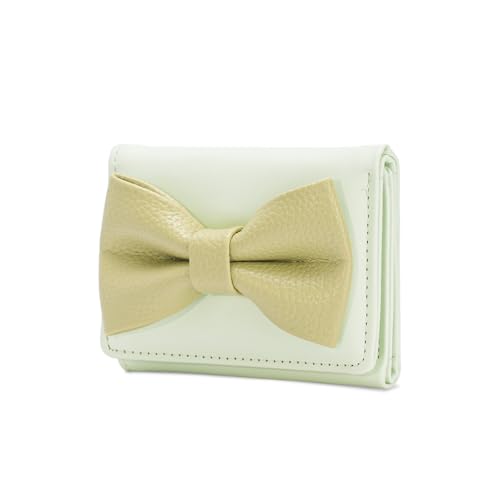 KAHDGSS Stilvolle Münze Geldbörse PU Lederwechsel Modetrifen Wallet Kurzkarte Süße Bögen Für Reise Triufold Stylish Short PU Leder Wechsel Geld von KAHDGSS