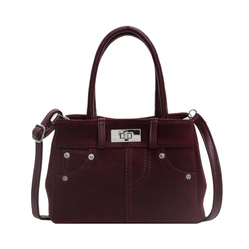 KAHDGSS Stilvolle PU Handtasche Für Frauen Umhängetasche Reise Crossbody Geldbeutel Arbeitstaschen Für Einkaufstermine Und Soziale Versammlungen Retro Crossbody Tasche von KAHDGSS