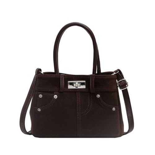 KAHDGSS Stilvolle PU Handtasche Für Frauen Umhängetasche Reise Crossbody Geldbeutel Arbeitstaschen Für Einkaufstermine Und Soziale Versammlungen Retro Crossbody Tasche von KAHDGSS