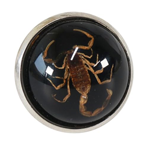 KAHDGSS Stilvolle Runde Skorpionringe Adjsuatble Eröffnung Harz Statement Stück Einzigartiger Fingerschmuck Trendy Ehepaar Geschenkrunde Skorpion von KAHDGSS
