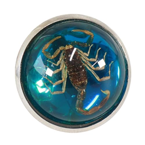KAHDGSS Stilvolle Runde Skorpionringe Adjsuatble Eröffnung Harz Statement Stück Einzigartiger Fingerschmuck Trendy Ehepaar Geschenkrunde Skorpion von KAHDGSS