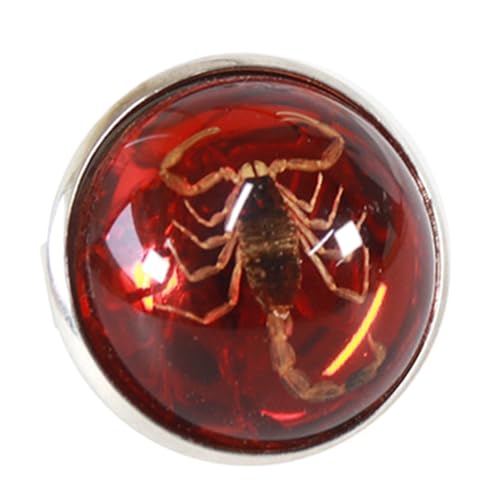 KAHDGSS Stilvolle Runde Skorpionringe Adjsuatble Eröffnung Harz Statement Stück Einzigartiger Fingerschmuck Trendy Ehepaar Geschenkrunde Skorpion von KAHDGSS