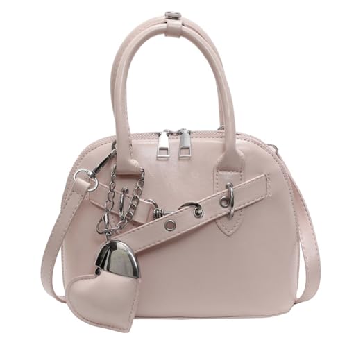 KAHDGSS Stilvolle Umhängetasche PU Leder Crossbody Geldbörse Frauen Handtasche Mit Anhänger Compact Satchel Für Business Casual Event Mode Shell Crossbody Geldbeutel von KAHDGSS