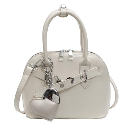 KAHDGSS Stilvolle Umhängetasche PU Leder Crossbody Geldbörse Frauen Handtasche Mit Anhänger Compact Satchel Für Business Casual Event Mode Shell Crossbody Geldbeutel von KAHDGSS