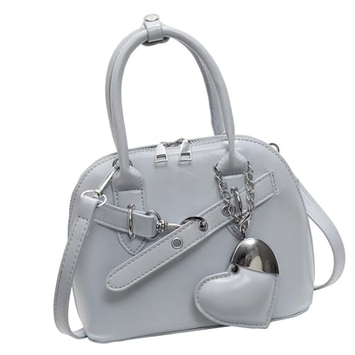 KAHDGSS Stilvolle Umhängetasche PU Leder Crossbody Geldbörse Frauen Handtasche Mit Anhänger Compact Satchel Für Business Casual Event Mode Shell Crossbody Geldbeutel von KAHDGSS