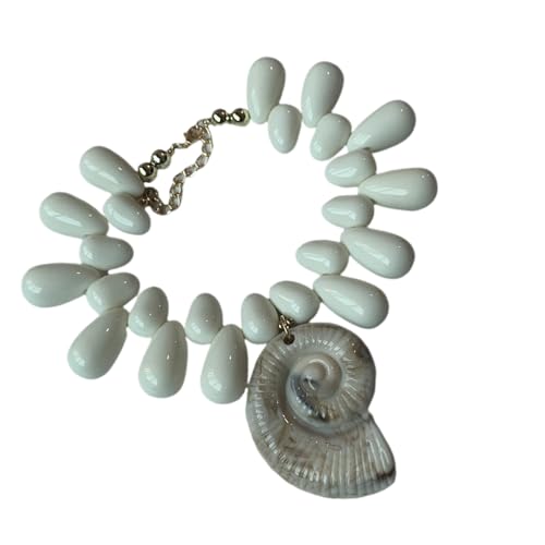 KAHDGSS Strandmotiven Muschel Schmuck Halskette Verfügen Über Einstellbare Länge Colarbone Kette Für Urlaubsoutfits Und Partys Sommermodeanhänger von KAHDGSS