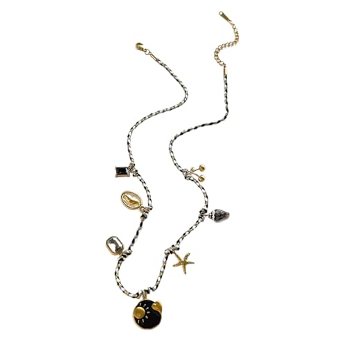 KAHDGSS Strandschmuck Edelstahl Halskette Herzcharme Schlangeblatt Kette Mit Künstlerischem Öl Tropf Design Leichtes Schicht Halskette von KAHDGSS