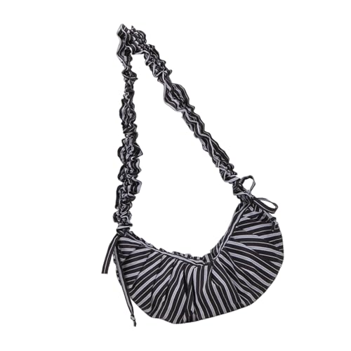 KAHDGSS Striped Nylon Satchel Für Stilvolle Frauen Geräumige Schulter Cross Body Taschen Mit Verstellbarem Riemen Für Reise Oder Arbeit Trendige Frauenarbeitstasche von KAHDGSS