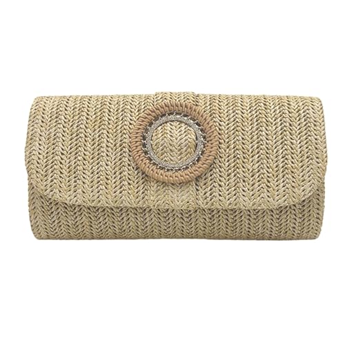 KAHDGSS Strohklumpen Handtaschen Für Frauen Mädchen Abend Klauen Geldbeutel Handtasche Stroh Schulter Crossbody Summers Strand Tasche Abend Handtasche von KAHDGSS