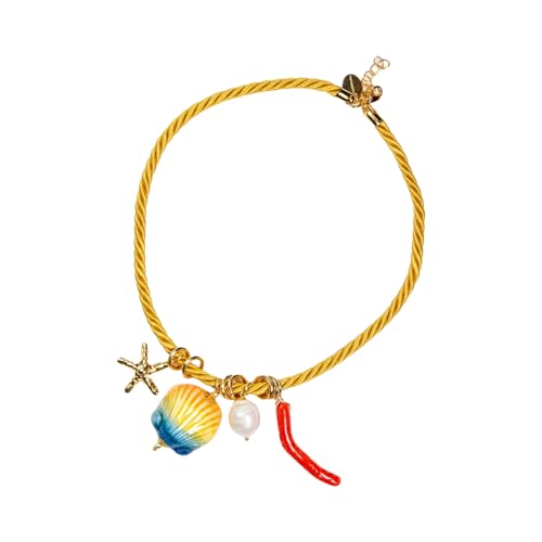 KAHDGSS Stylische Anhänger Halskette Einstellbarer Tragbarer Harzschmuck Für Frauen Strand Urlaub Fashion Accessoire Verstellbarer Strandschmuck von KAHDGSS