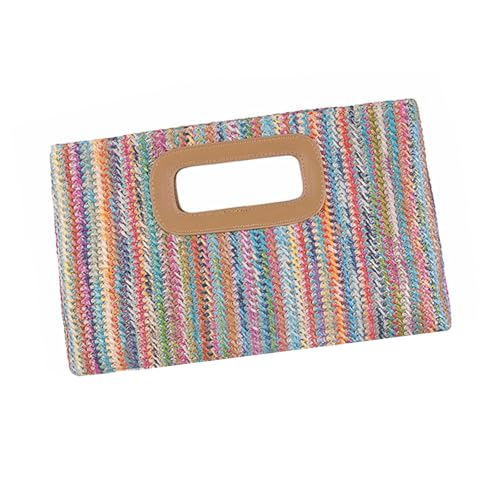 KAHDGSS Top Clutches Handtaschen Für Frauen Stroh Abendbeutel Geldtaschen Schulter Crossbody Geldbörse Mit Goldenen Kettengeschenken Stroh Schulter Crossbody Tasche von KAHDGSS