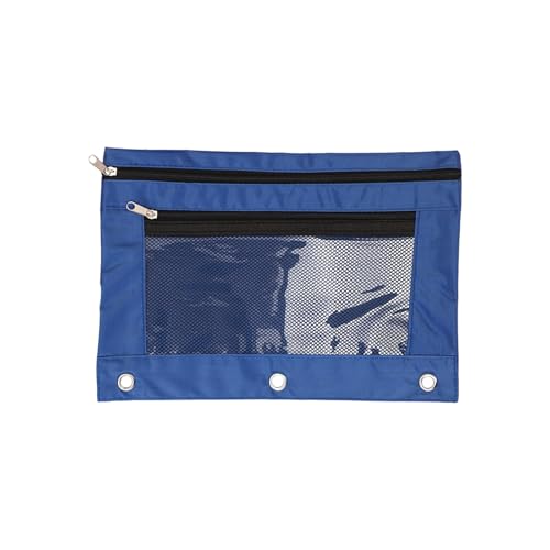 KAHDGSS Tragbarer Bleistiftfall Fall 3 Ringe Bindemittel Bleistiftbox Doppel Reißverschlüsse Dateibag School Office Supplies Für Schüler Lagerung von KAHDGSS