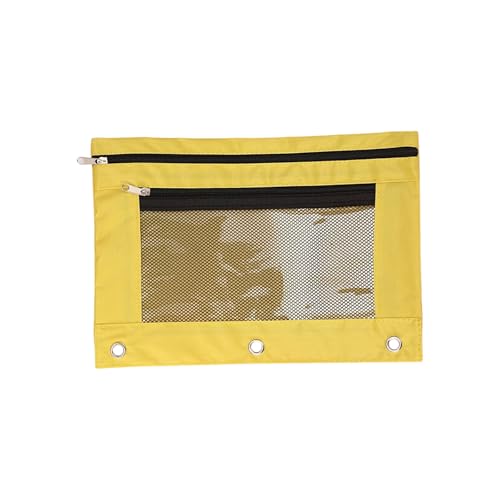 KAHDGSS Tragbarer Bleistiftfall Fall 3 Ringe Bindemittel Bleistiftbox Doppel Reißverschlüsse Dateibag School Office Supplies Für Schüler Lagerung von KAHDGSS