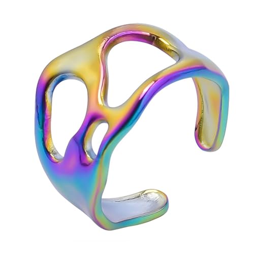 KAHDGSS Trendige Unregelmäßige Ringe Anspruchsvolle Ringe Multifauntal Fingerschmuck Eröffnung Für Mode Einzelpersonen Jeder Outfit Verstellbare von KAHDGSS