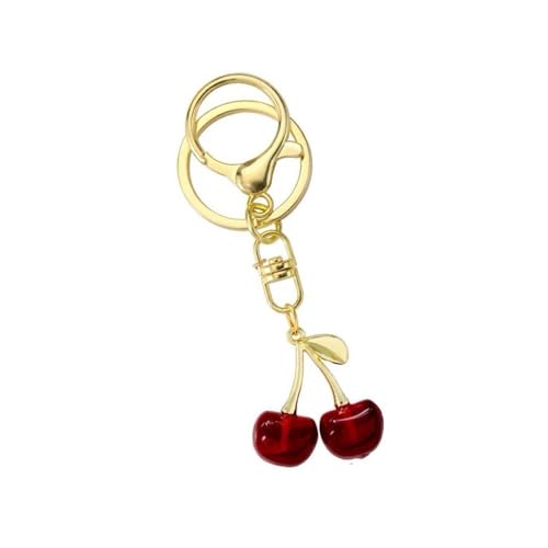 KAHDGSS Trendy Cherries Legierung Schlüsselbund Stylische Kirschen Schlüsselbund Anhänger Unisex Keyrings Accessoire Für Taschenschlüssel Telefone von KAHDGSS