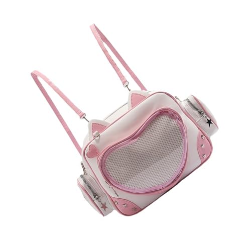 KAHDGSS Trendy Display Tasche Mit Verstellbarem Riemen Und Geräumigen Innenschule Rucksack PU Umhängetaschen Für Studenten College Rucksäcke von KAHDGSS