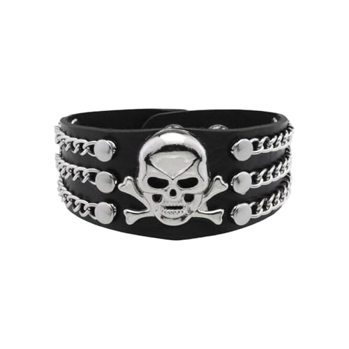 KAHDGSS Trendy Skull Metall Armband Robuste Materialien Die Sowohl Für Männer Als Auch Für Frauen Geeignet Sind Die Individuelle Stile Täglich Verwenden Trendige Modearmband von KAHDGSS