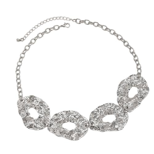 KAHDGSS Übertriebene Unregelmäßige Kreisförmige Taillenkette Halskette Für Frauen Und Männer Goth Metall Verstellbar von KAHDGSS