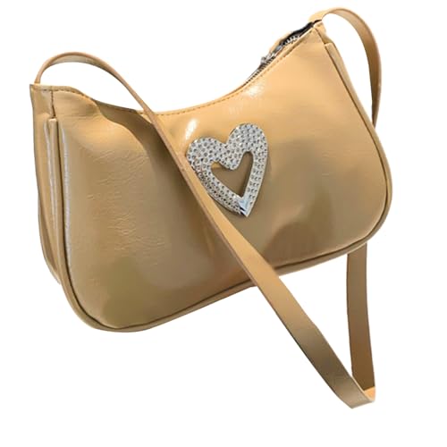 KAHDGSS Umhängetasche Ästhetische Handtasche All Matching Crossbody Casual Messengers Trend Shopping Dating Frauen Ästhetische Schulter PU Leder Handtasche All Matching Crossbody von KAHDGSS