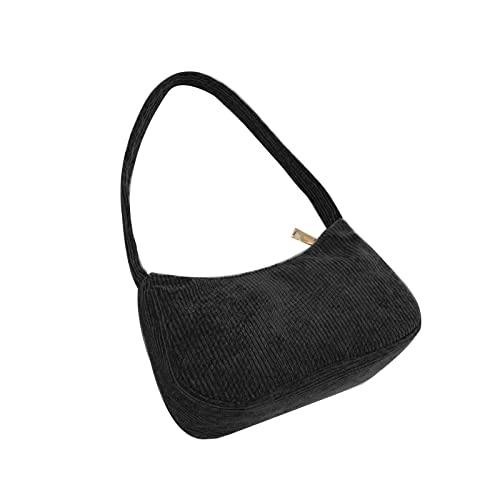 KAHDGSS Unterarmtasche im Vintage-Stil, gestreift, Cord, Kuriertasche mit Reißverschluss, Schultertasche, Clutch, Handtasche, passend für Freunde und Geburtstag, Schwarz , Cloth strap KAHDGSS Unterarmtasche im Vintage-Stil, gestreift, Cord, Kuriertasche mit Reißverschluss, Schultertasche, Clutch, Handtasche, passend für Freunde und Geburtstag, Schwarz , Cloth strap von KAHDGSS