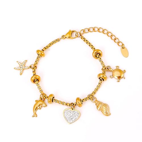KAHDGSS Verstellbare Kreuze Anhänger Armband Stylish Gold Oder Stahlfarbe Armband Mit Funkelnden Strasssteinen Eingeliefertem Anhänger von KAHDGSS