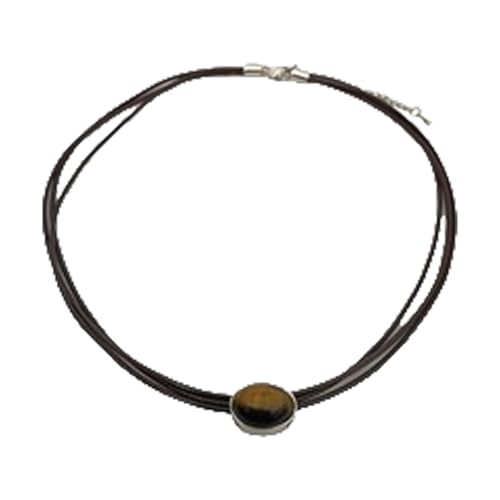 KAHDGSS Verstellbare Leder Halskette Mit Echtem Augenstein Modischen Nackenschmuck Für Frauen Die Individualität Kultureller Modeschmuck Suchen von KAHDGSS