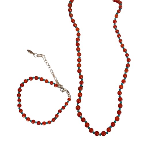 KAHDGSS Verstellbare Multistrand Perlen Schmuckset Halskette Armband Set Frauen Mode Accessoires Perlen Schlüsselbeinkette Für Tägliche Frauen Mode Accessoires Halskette von KAHDGSS