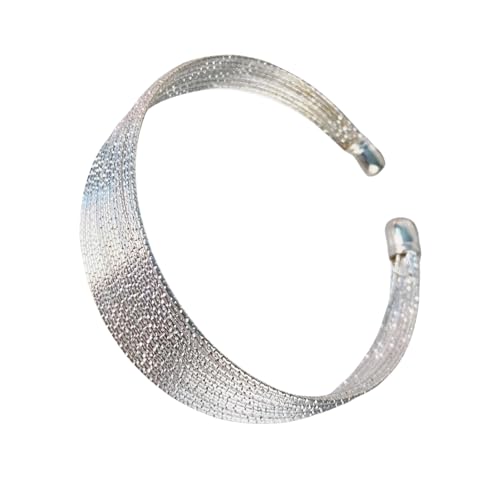 KAHDGSS Vintage Gold Plattiert Breites Drahtarmband Manschettenknopf Schmuck Zubehör Für Trendige Frauen Mit Übertriebener Schicht Designs Frauenhandschmuck von KAHDGSS